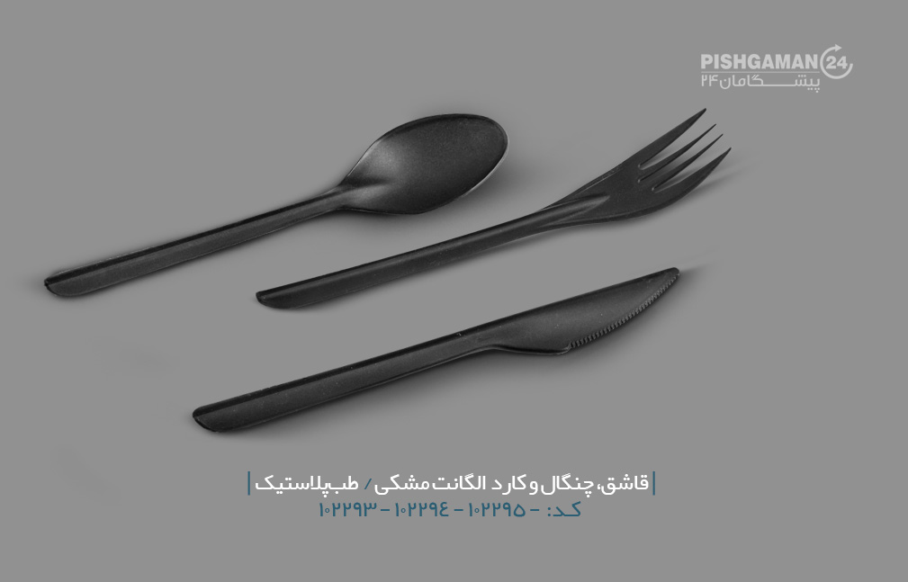 قاشق الگانت مشکی - ظروف یکبار مصرف طب پلاستیک