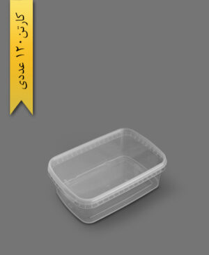 ظرف مایکروویو M1500 شفاف با درب پلمپ دار جدید - طب پلاستیک (کارتن 120 عددی)